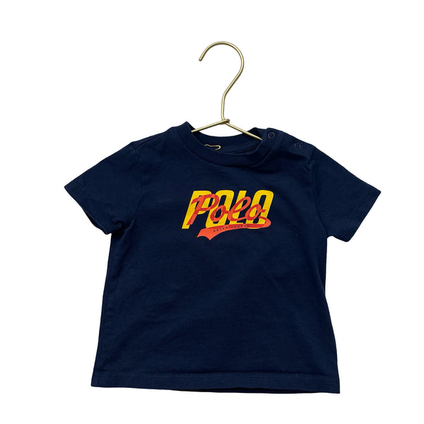Ralph Lauren Navy 'Polo' Logo T-Shirt - Size 9 Mo