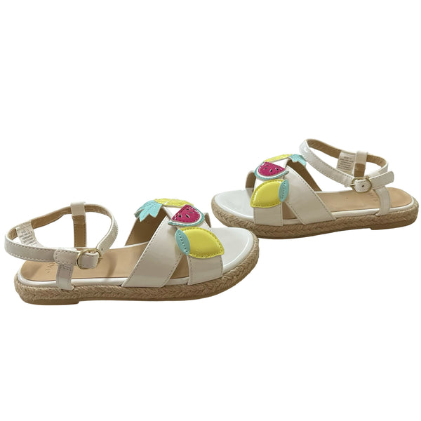 Janie and Jack White Patent Fruit Sandals - Size 11