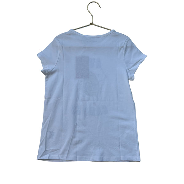 Lands' End White 'Avo Cardio' Glitter T-Shirt - Size S 7-8
