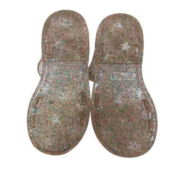 Carter's Teal & Pink Glitter Jelly Sandals - Size 9