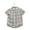 Janie and Jack Ivory, Green, Peach & Red Plaid Linen-Blend Shirt - Size 6
