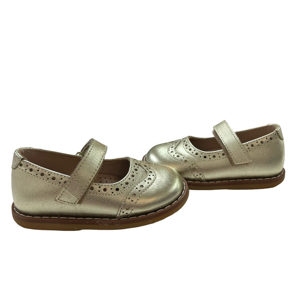 Elephantito Gold Leather Mary Jane Shoes - Size 5