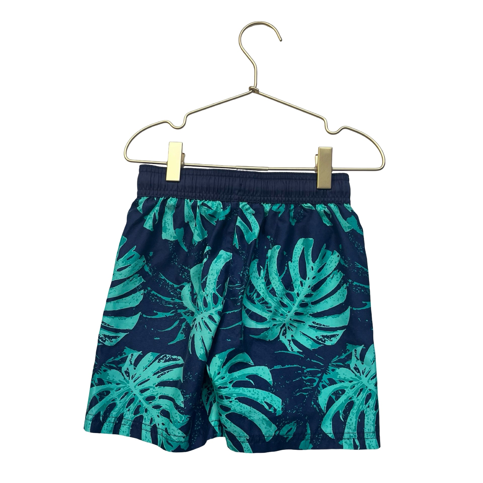 Cat & Jack Navy & Green Tropical Leaf Swim Suit - Size 5T