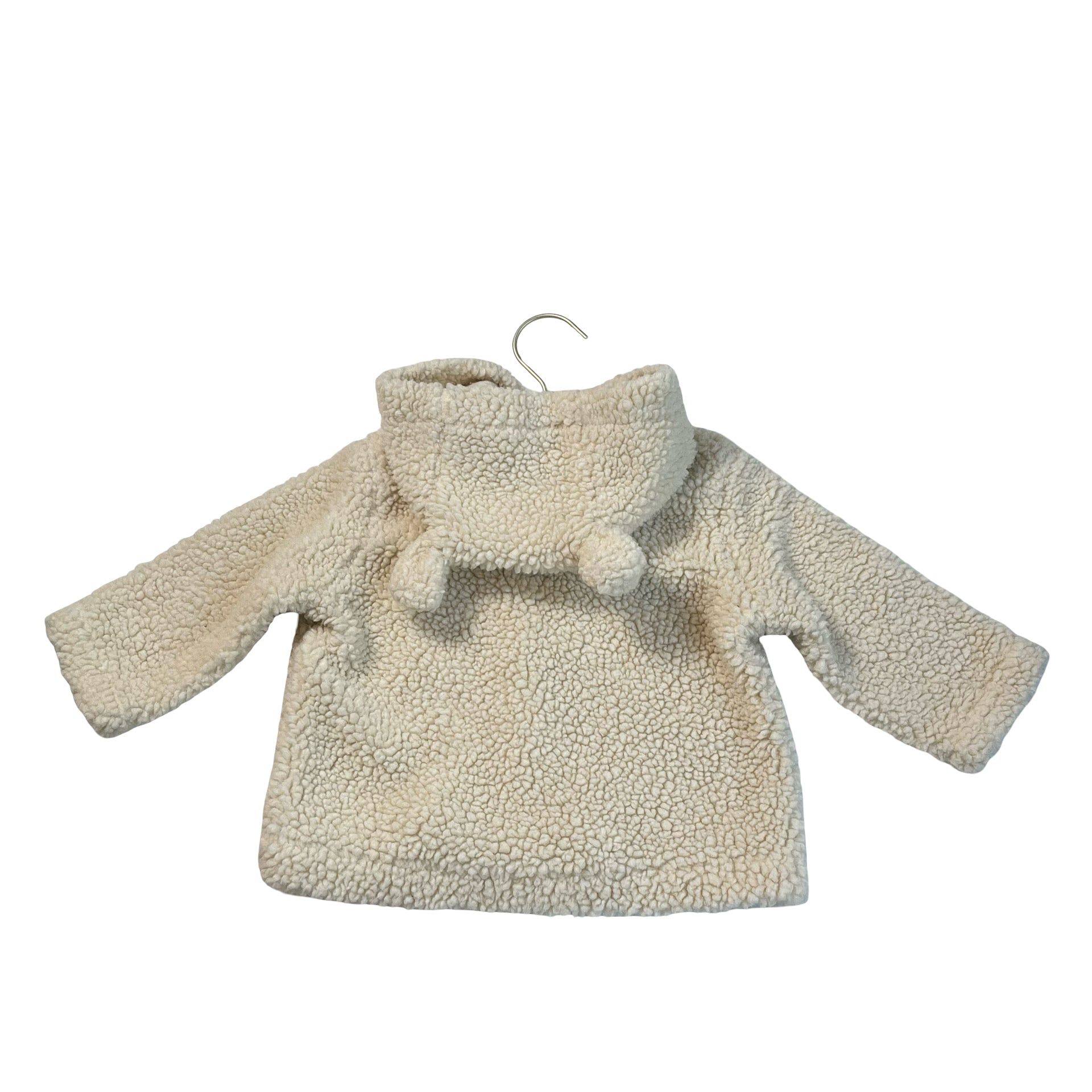 Hanna Andersson Ivory Sherpa Hooded Jacket - Size 80 (18-24 Mo)