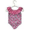 Nicole Miller Pink Floral & Stripe Swim Suit - Size 3T
