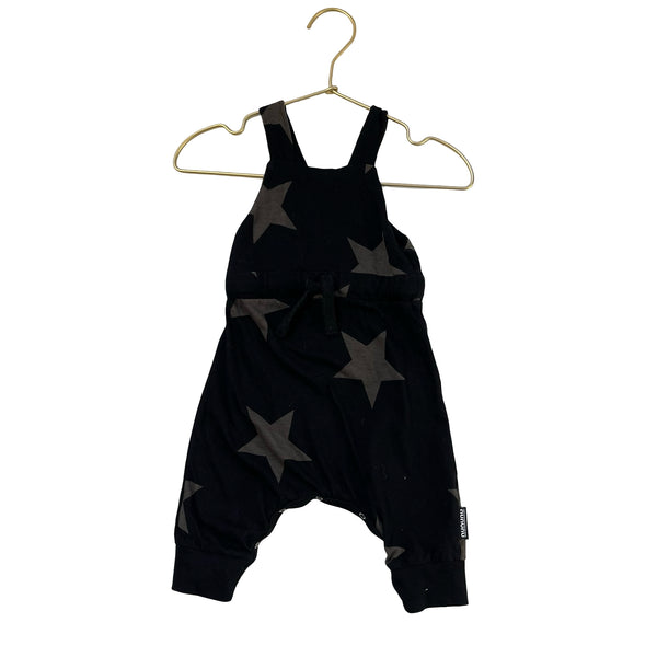 Nununu Black Star One-Piece Overalls - Size 0-6 Mo