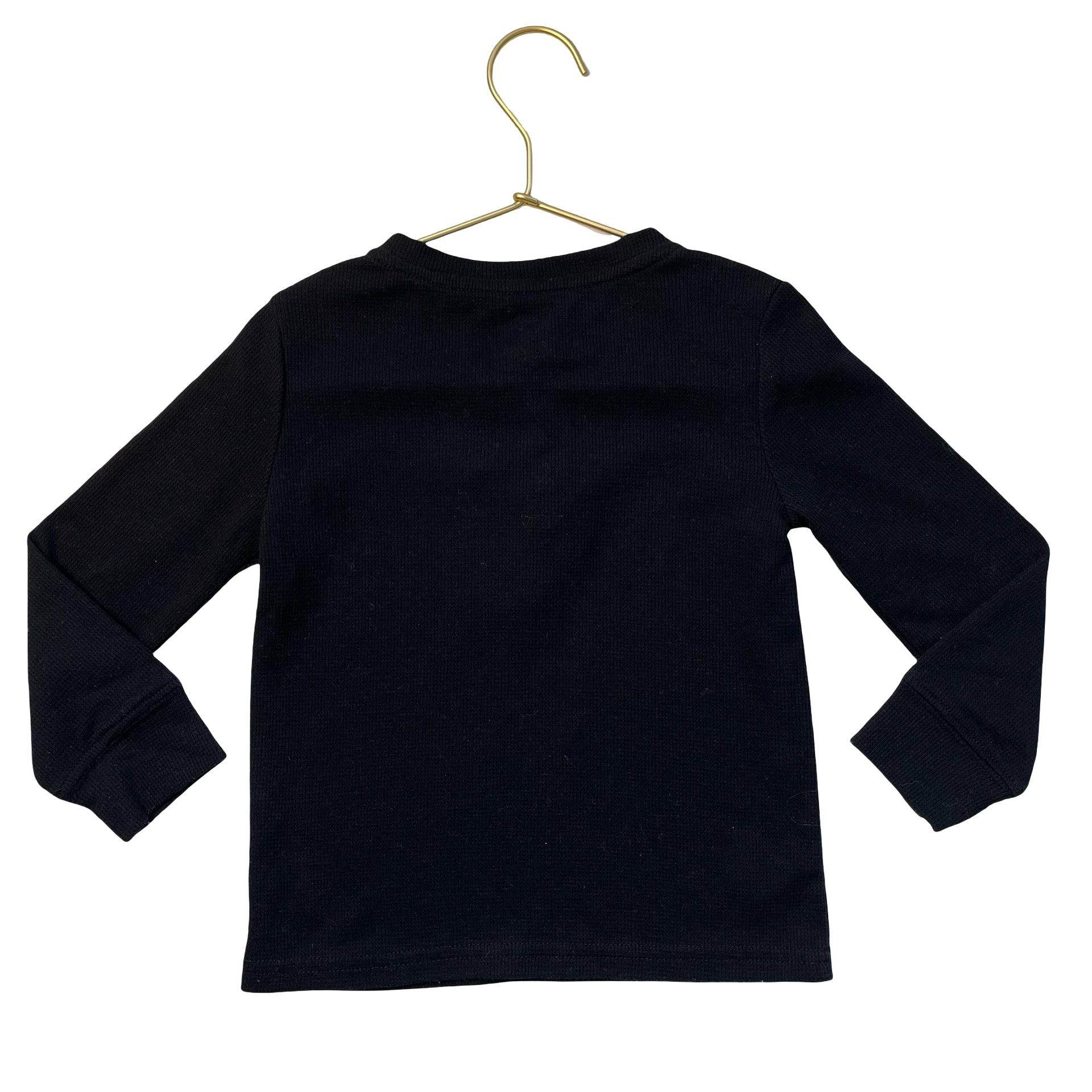 Children's Place Black Waffle Henley Shirt - Size 3T