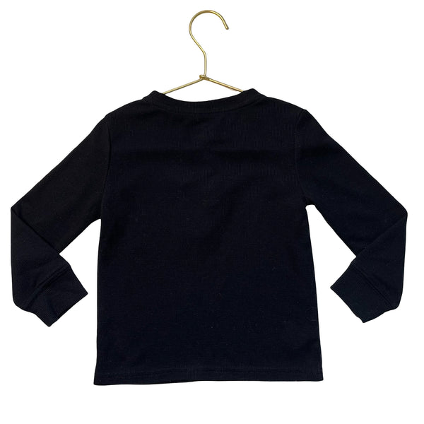Children's Place Black Waffle Henley Shirt - Size 3T