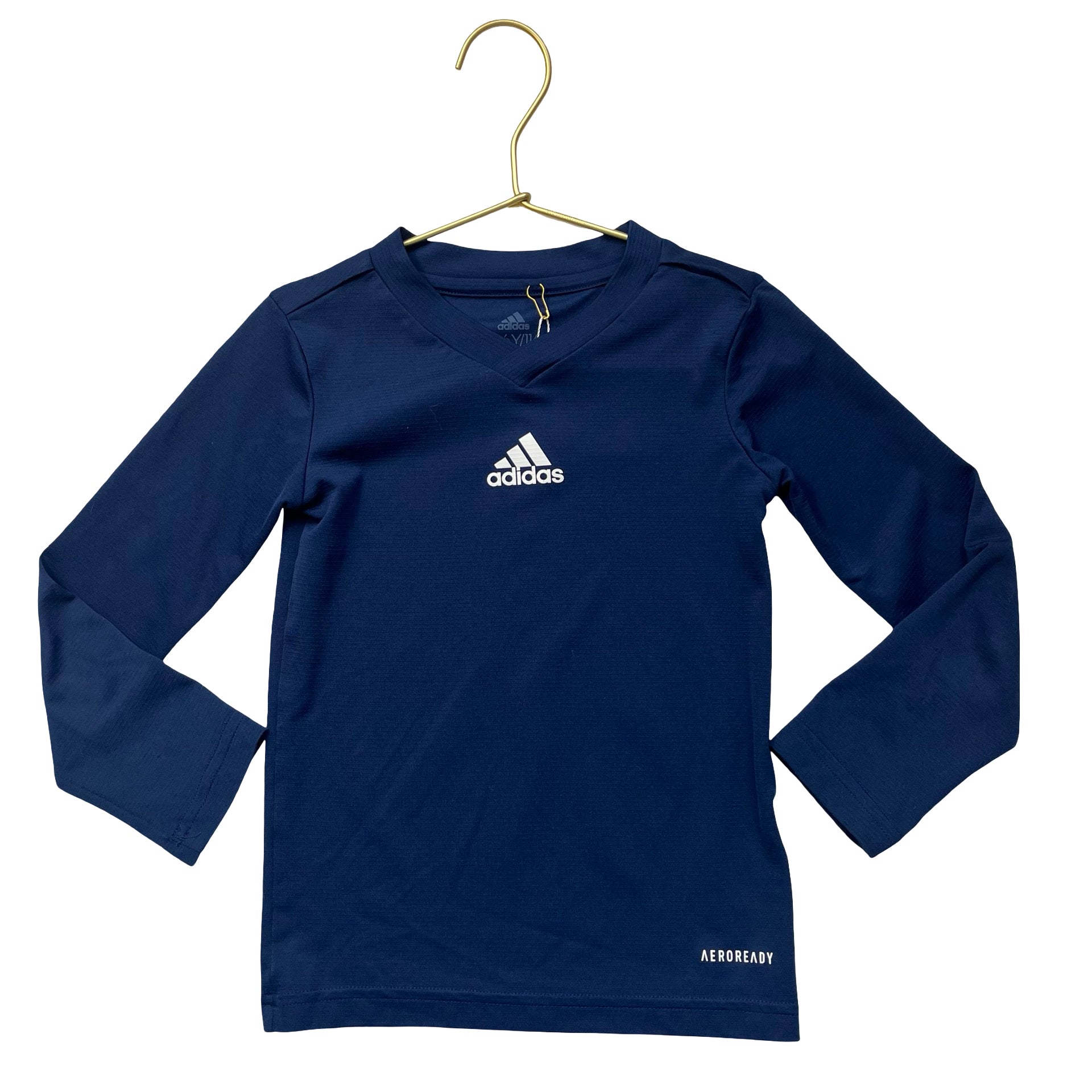 Adidas Navy V-Neck Athletic Shirt - Size 5-6