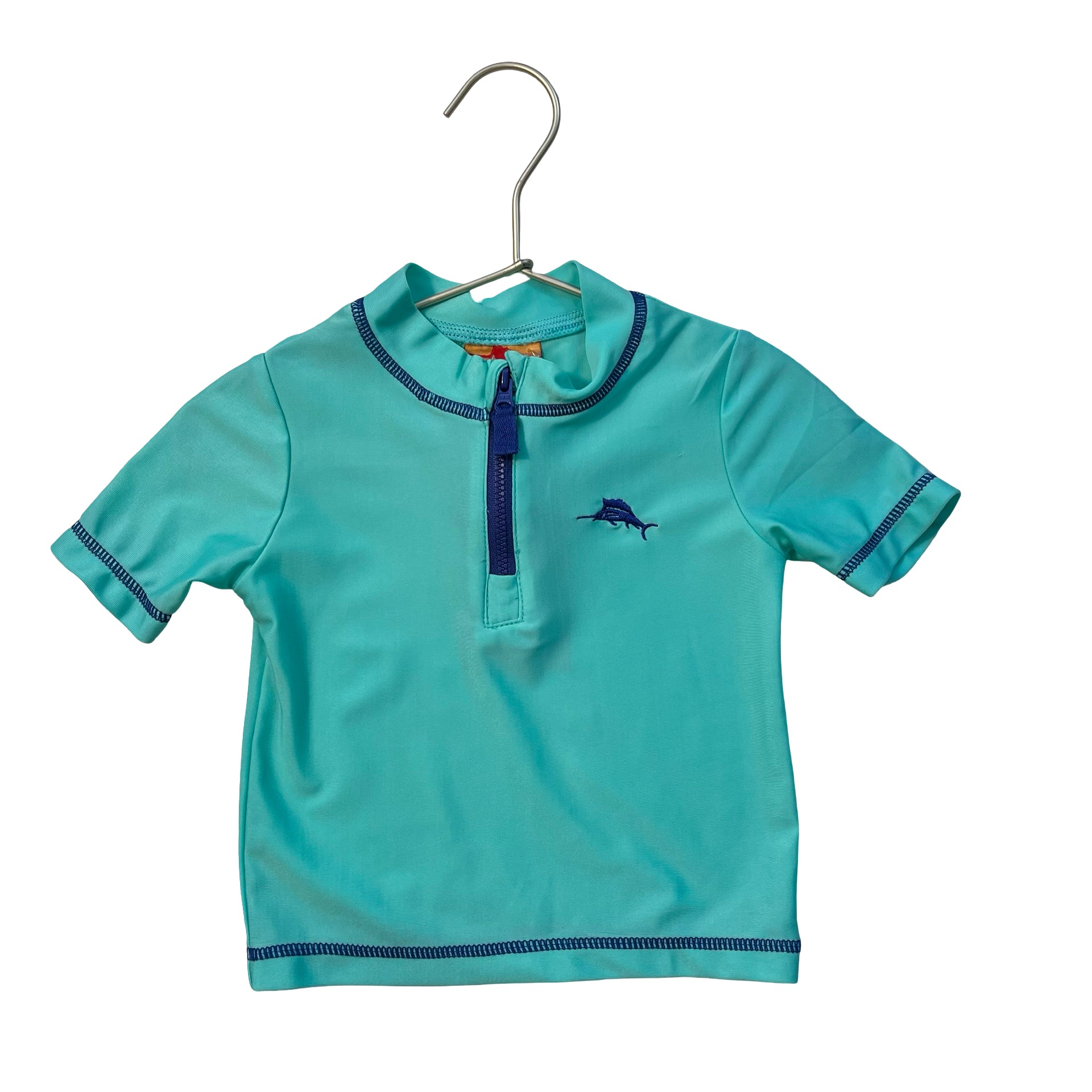 Tommy Bahama Teal Quarter-Zip Rash Guard - Size 12 Mo