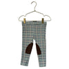 Janie and Jack Ivory, Green Tan Herringbone Equestrian Style Leggings - 18-24 Mo