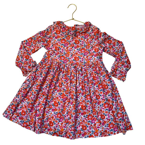 Jacadi Pink, Teal, Orange, Floral Dress - Size 6A
