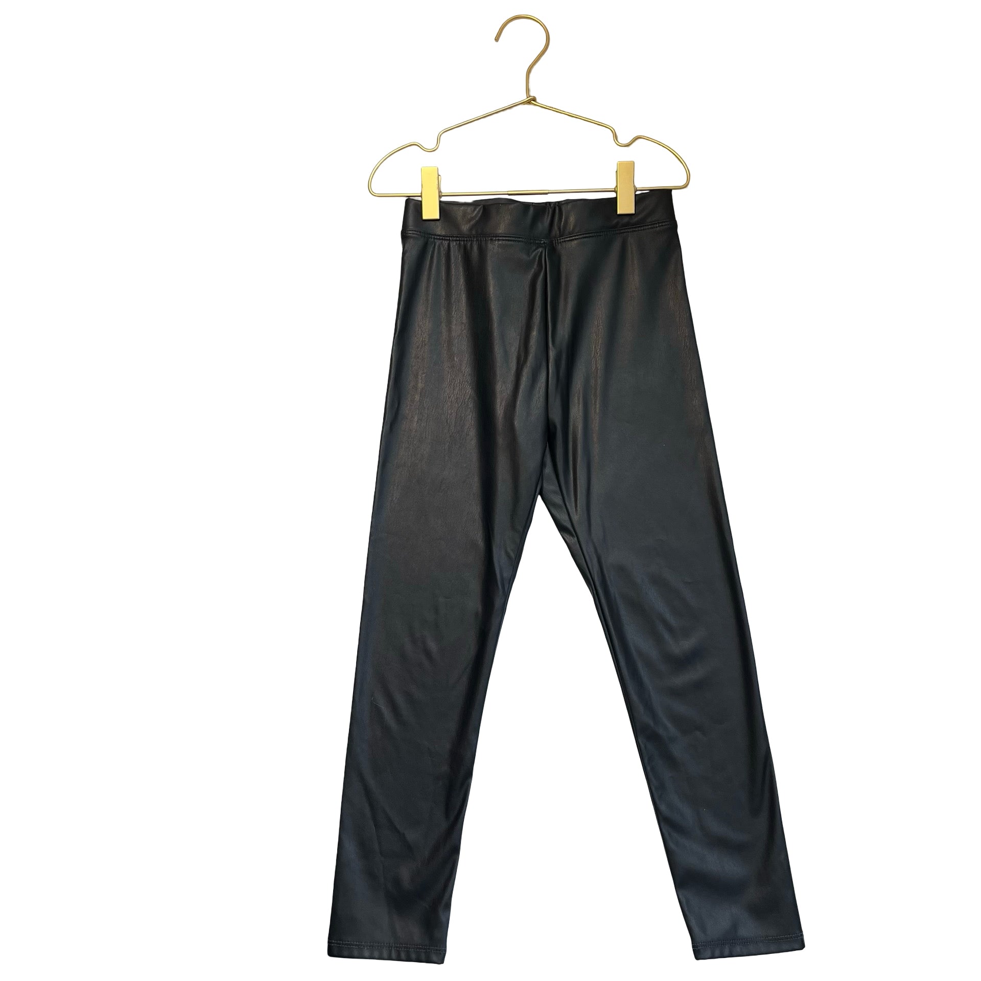 Crewcuts Black Faux Leather Leggings - Size 7