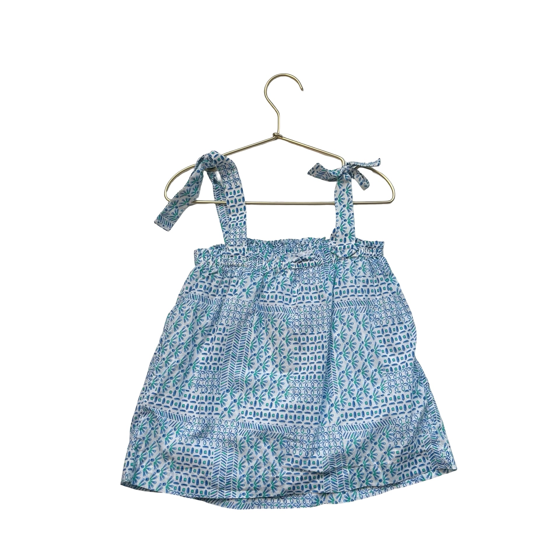 Vineyard Vines Blue & Green Pattern Top - Size S 6-7