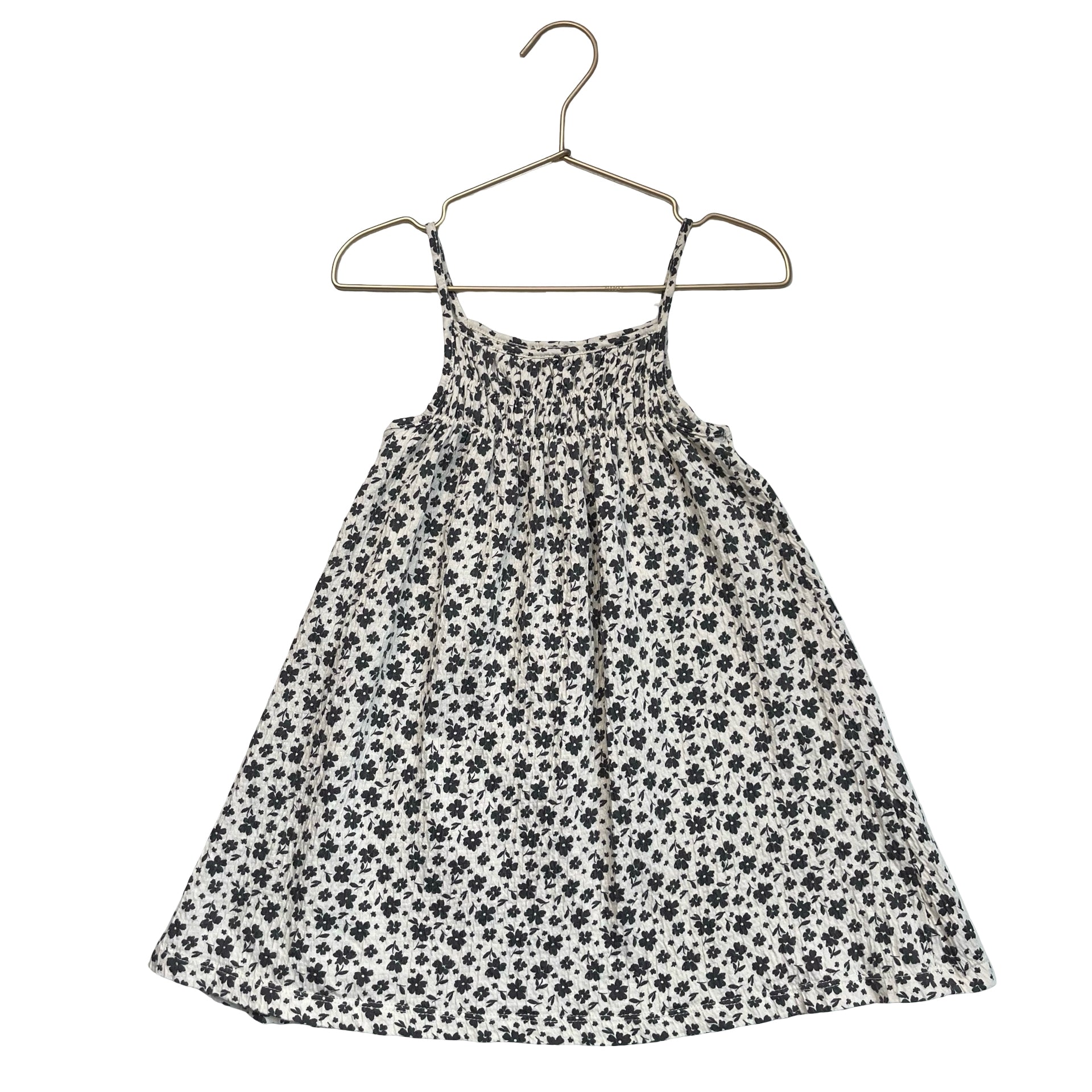 Zara Ivory & Gray Floral Sleeveless Dress - Size 6