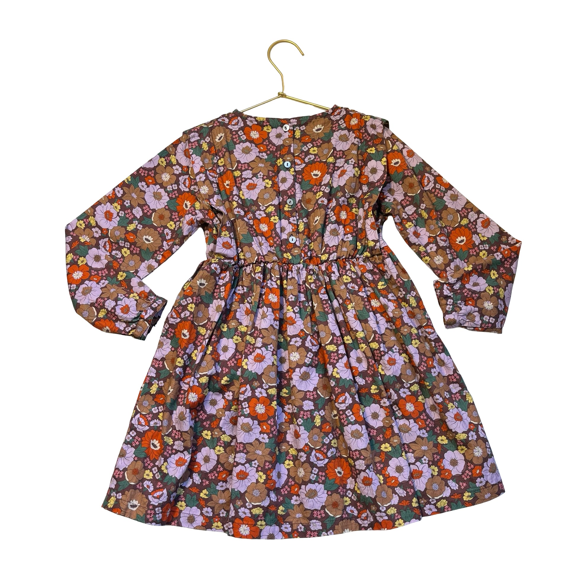 Arsene & Les Pipelettes Brown & Multi-Color Floral Dress - Size 5A
