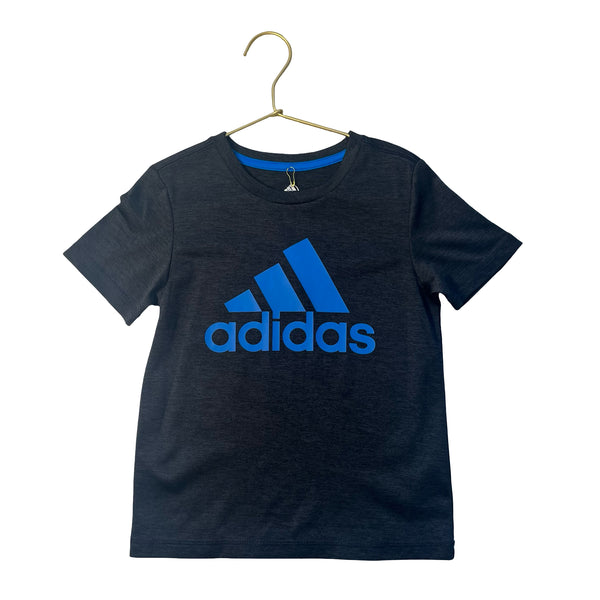 Adidas Dark Gray & Blue Logo Athletic T-Shirt - Size 4T