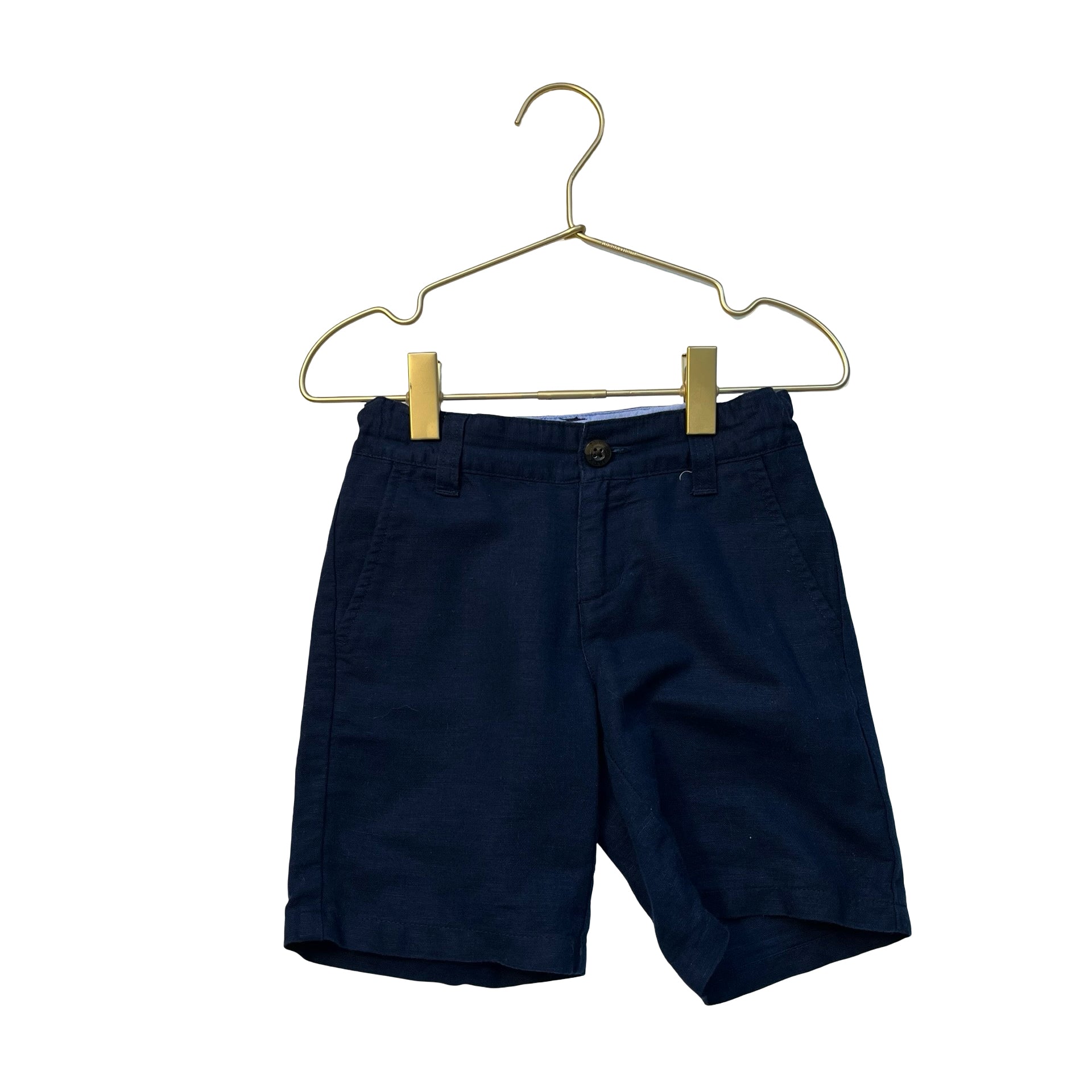 Janie and Jack Navy Linen-Cotton Shorts - Size 3