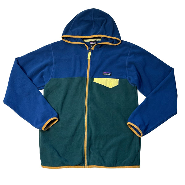 Patagonia Blue & Green Hooded Fleece Jacket - Size L 12