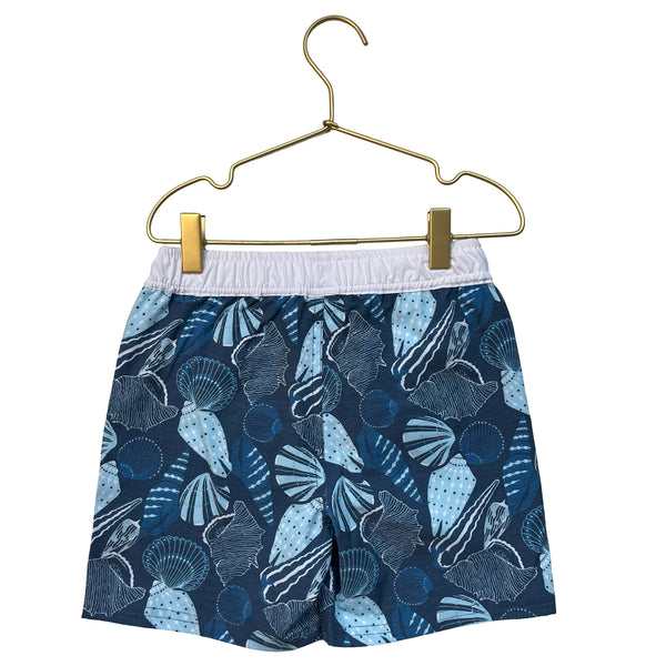 Feather 4 Arrow Blue Shell Print Swim Trunks - Size 6
