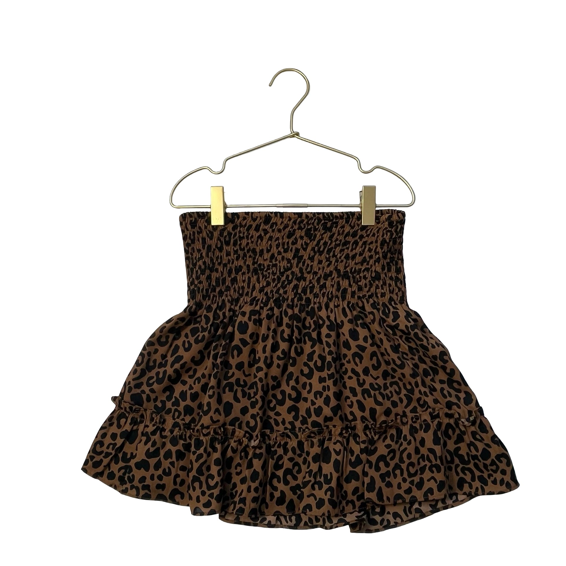 Aqua Brown & Black Leopard Print Skirt - Size M 9-10