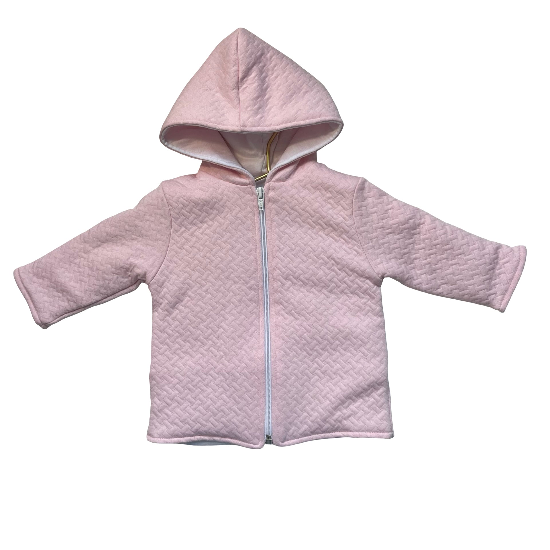 Kissy Kissy Pink Quilted Hooded Zip-Up Sweatshirt - Size 6-9 Mo