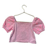 Old Navy Pink Linen-Blend Eyelet Top - Size S 6-7