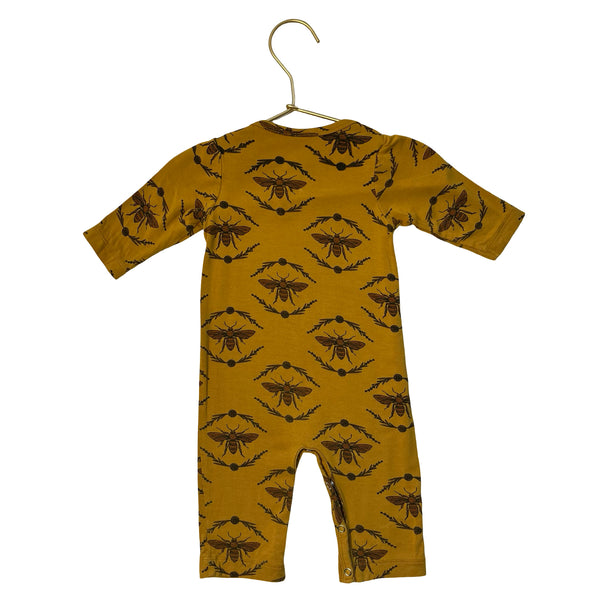 Kate Quinn Yellow Bee Print One-Piece - Size 0-3 Mo