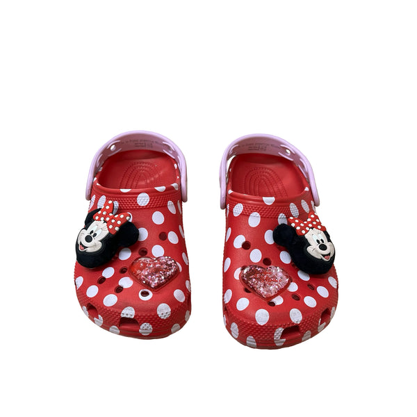 Crocs Red & White Minnie Mouse Crocs - Size 1Y