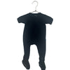 Posh Peanut Black Ribbed Footed PJs - Size NB