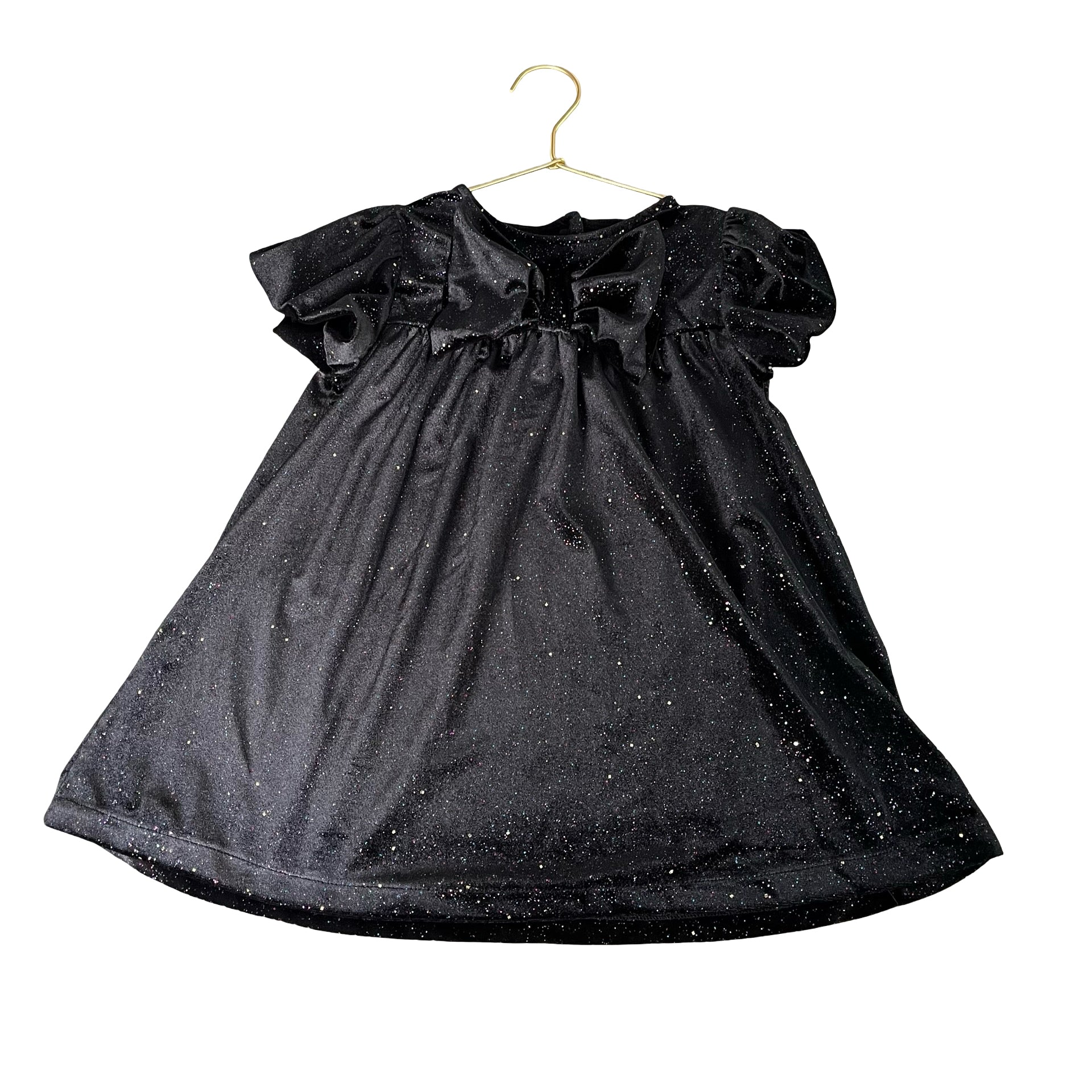 Zara Black Velvet & Multi-Color Sparkle Dress - Size 4