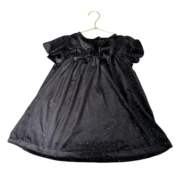 Zara Black Velvet & Multi-Color Sparkle Dress - Size 4