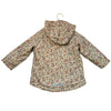 Zara Fleece-Lined Tan Floral Hooded Rain Jacket - Size 3-4