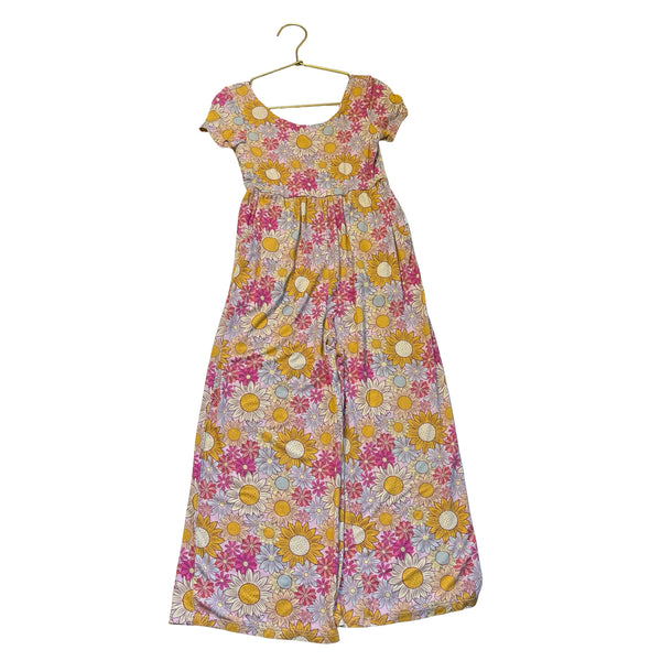 Posh Peanut Pastel Flower Print Jumpsuit - Size 5-6T
