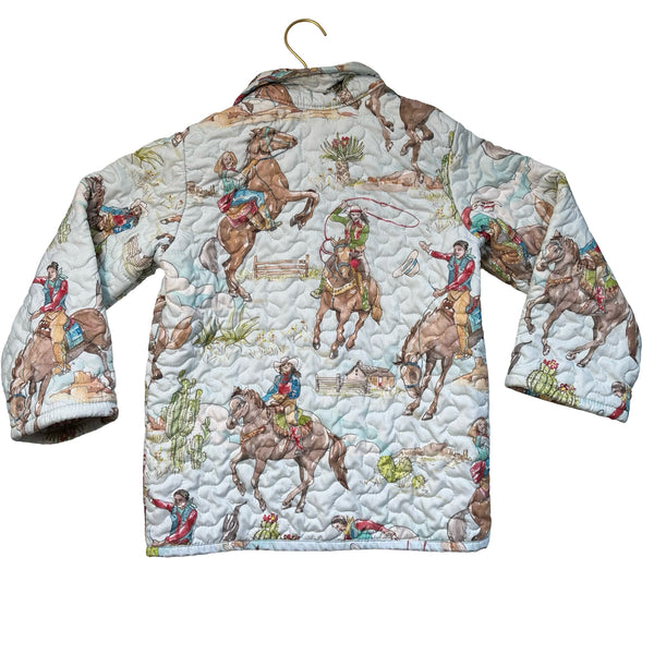 Ida Mae Home Cowgirl Print Quilted Jacket - Size 7-8