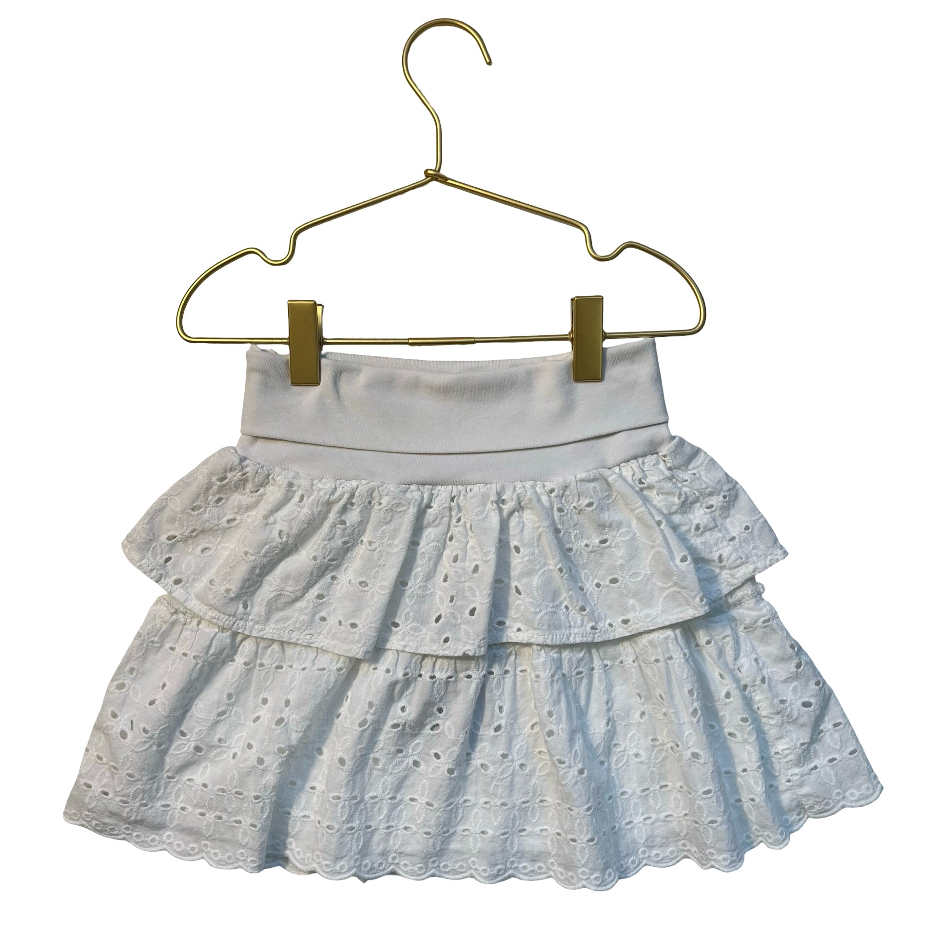 Zara White Eyelet Skirt - Size 9-10