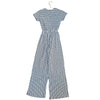 Zara Black & Ivory Striped Jumpsuit - Size 9