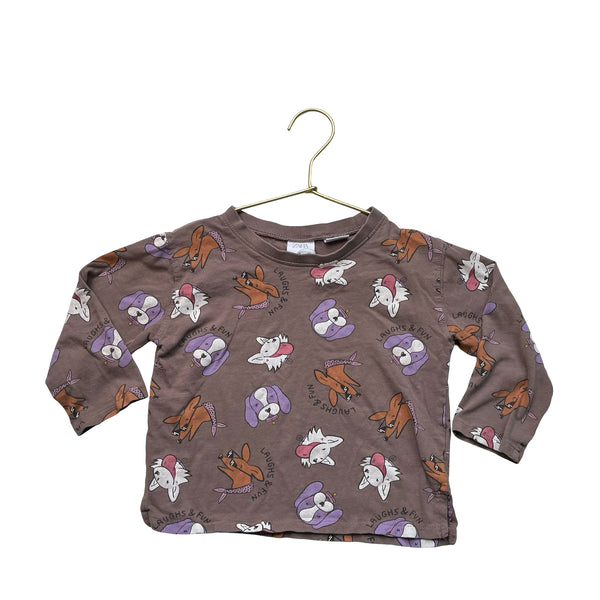 Zara Brown Dog Print Shirt - Size 2-3