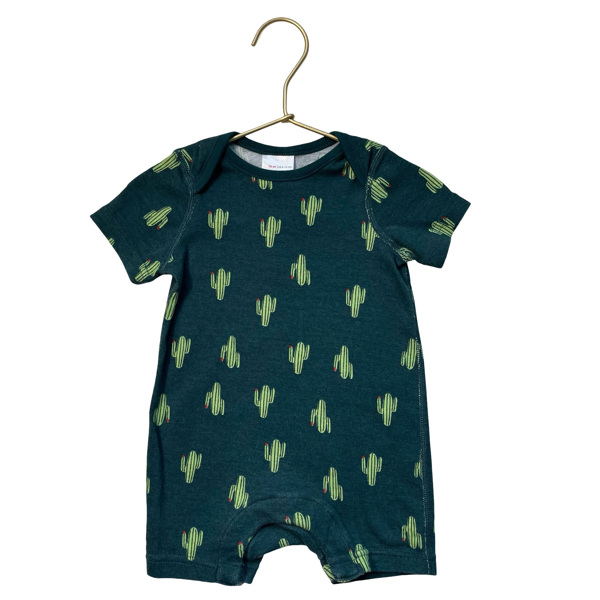 Hanna Andersson Green Cactus Print Romper - Size 6-12 Mo
