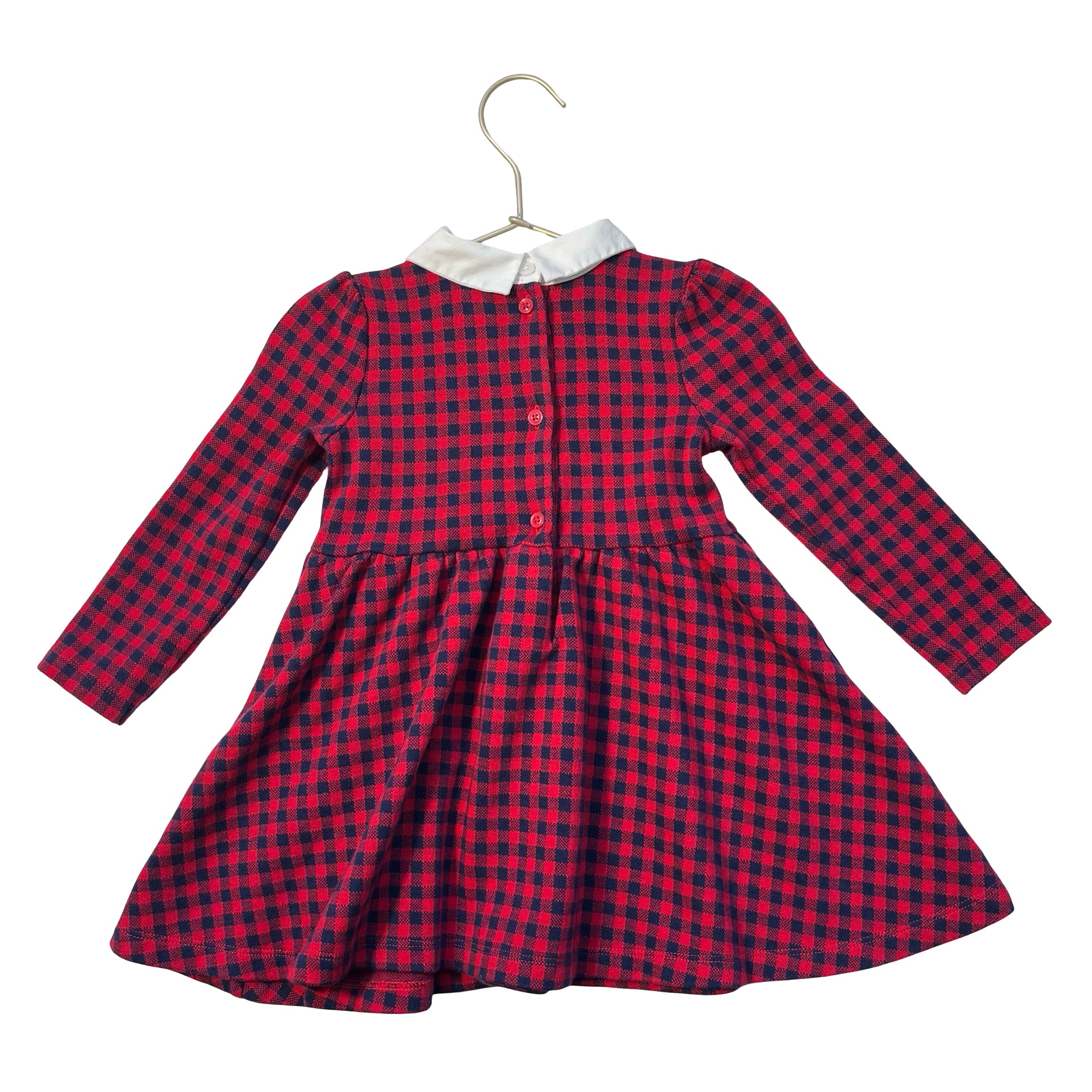 Janie and Jack Red & Navy Check Dress - Size 2T