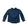 Janie and Jack Navy & Green Plaid Button Down Shirt - Size 2