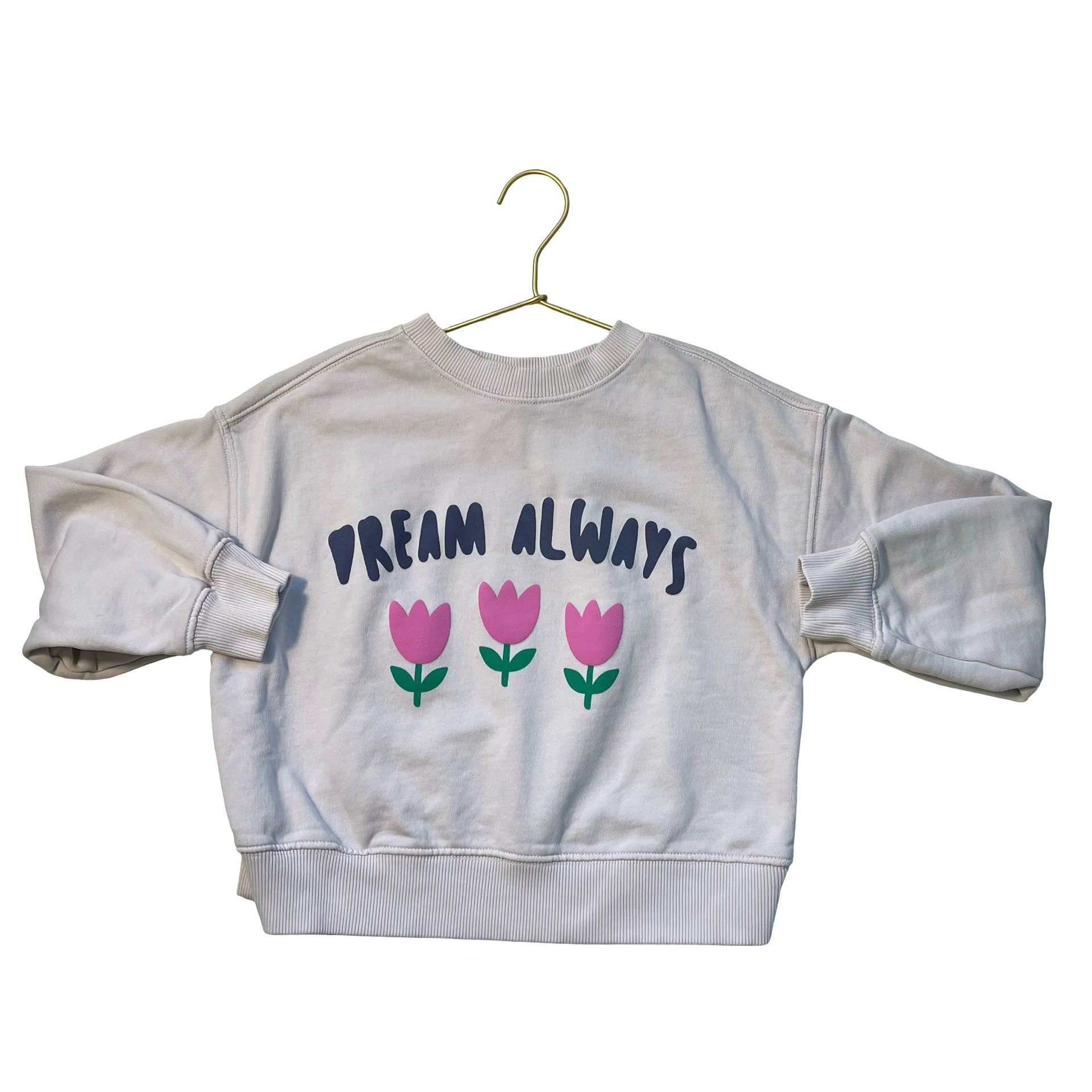 Zara Lavender 'Dream Always' Tulip Graphic Sweatshirt - Size 8-9