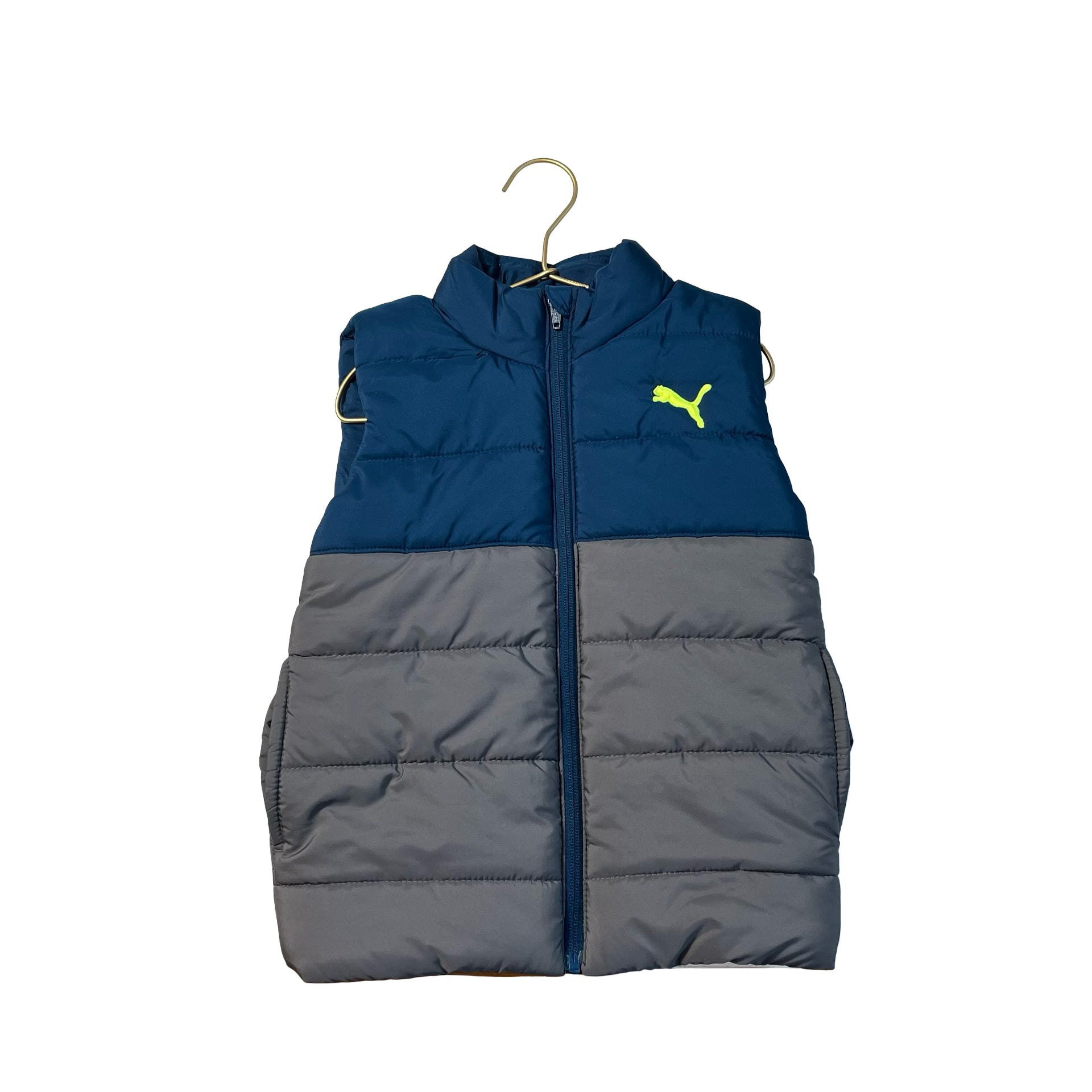 Puma Gray & Teal Puffer Vest - Size XS 5-6