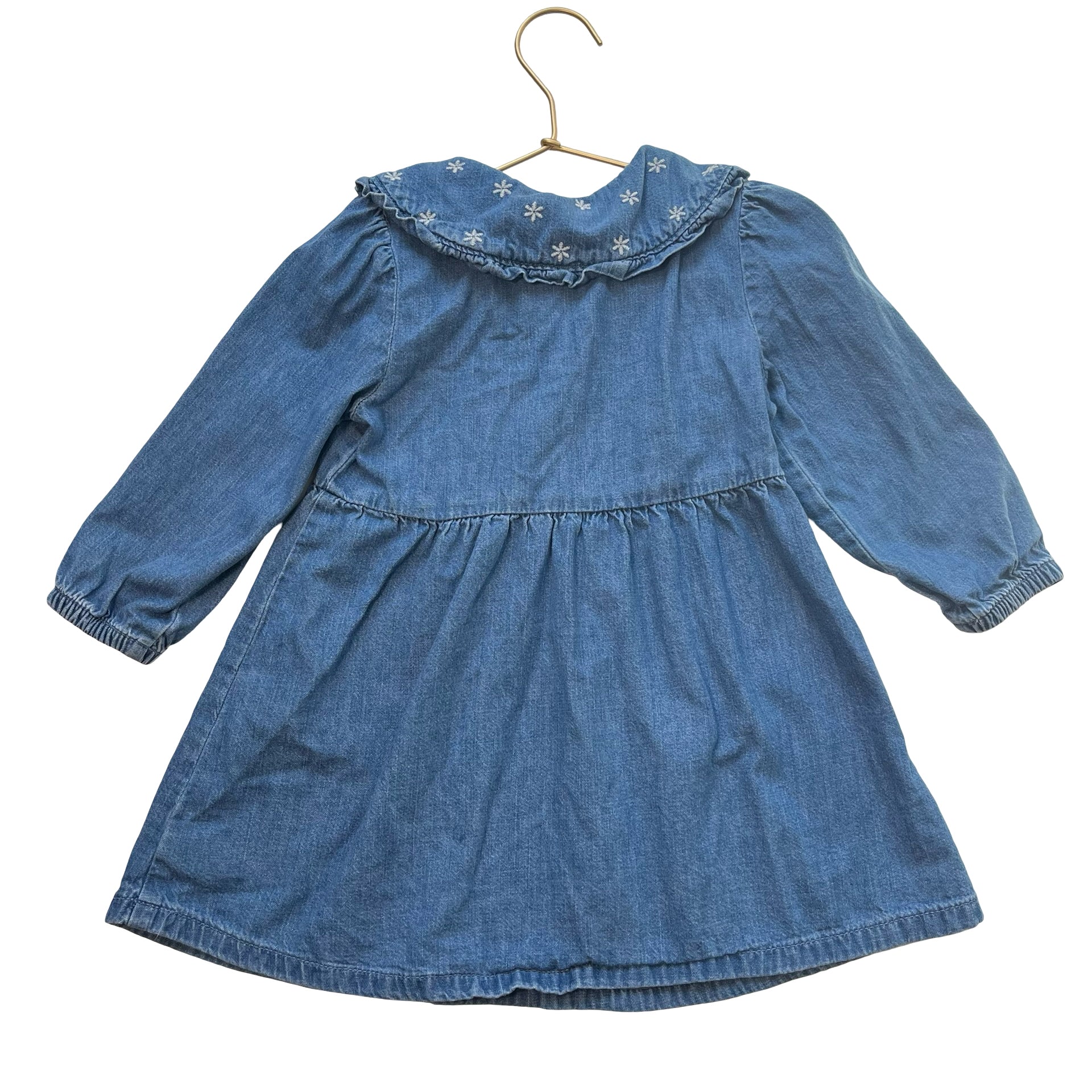 Cat & Jack Embroidered Collar Denim Dress - Size 3T