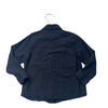 Zara Navy Button Down Shirt, Brown Corduroy Pockets - Size 5
