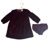 Baby Gap Burgundy Velvet Bow Dress with Bloomer - Size 2