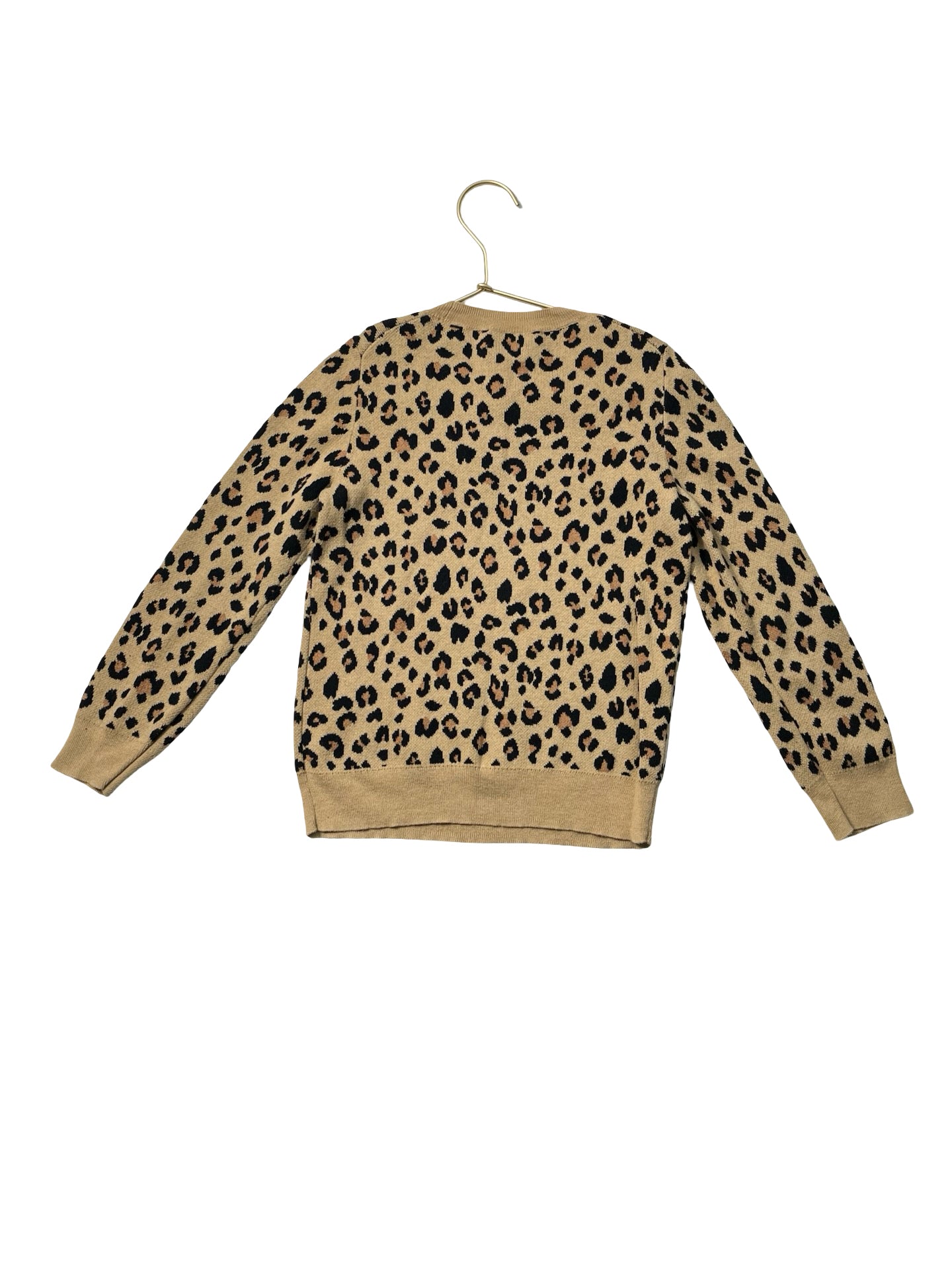 Crewcuts Tan Leopard Print Cotton Sweater - Size S 6-7