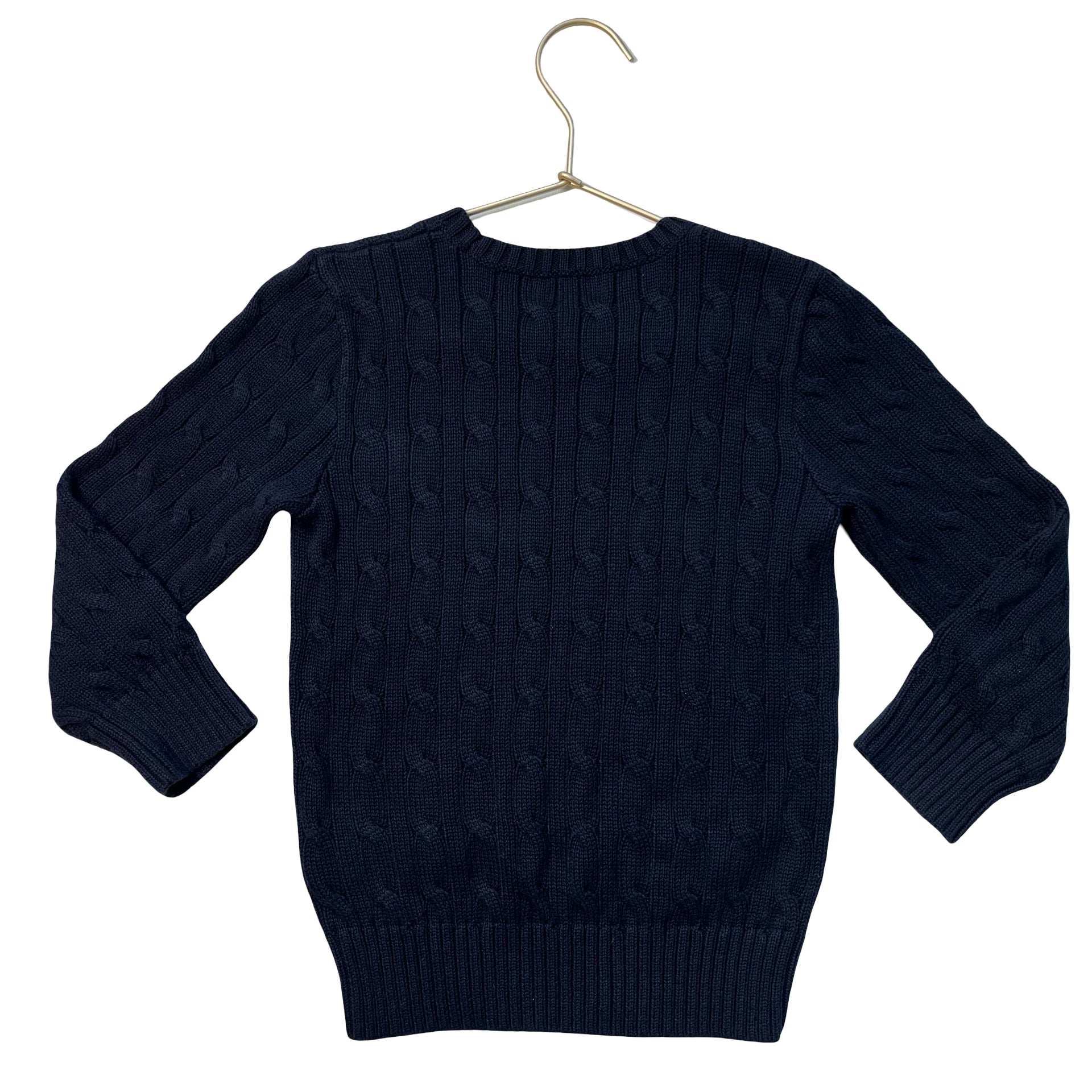 Polo Ralph Lauren Navy Cable-Knit Cotton Sweater - Size 5