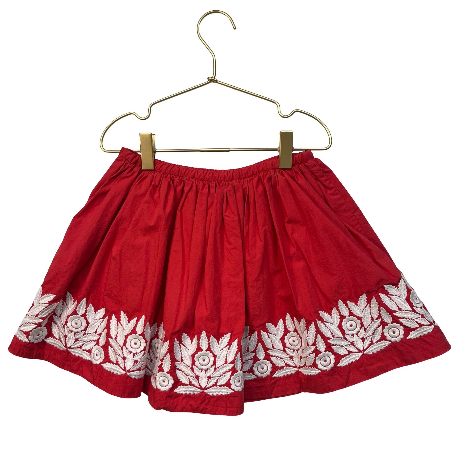 Bonpoint Red Embroidered Skirt - Size 8