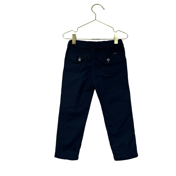 Mango Navy Cotton-Linen Pants - Size 2-3